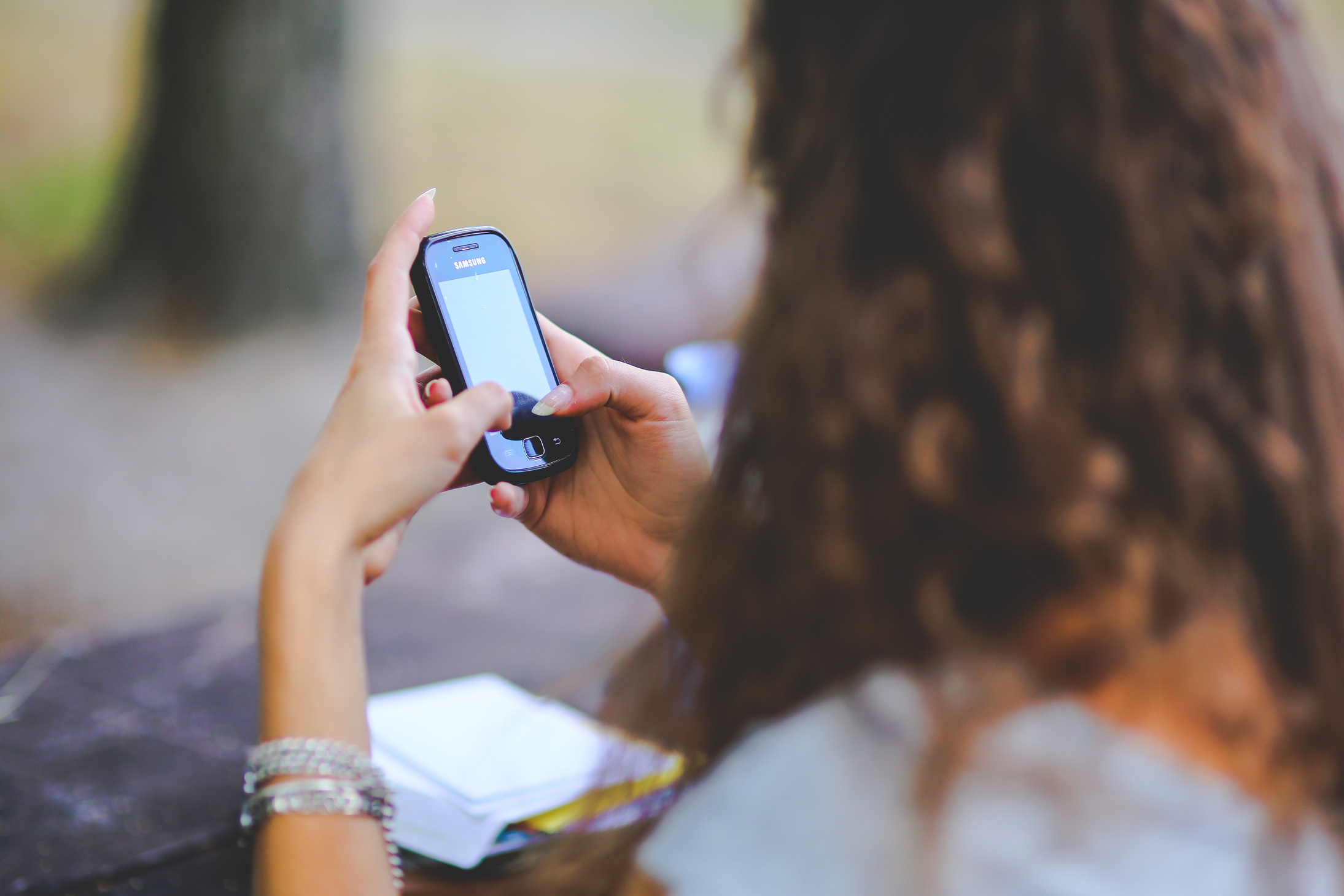 Girl and cell phone